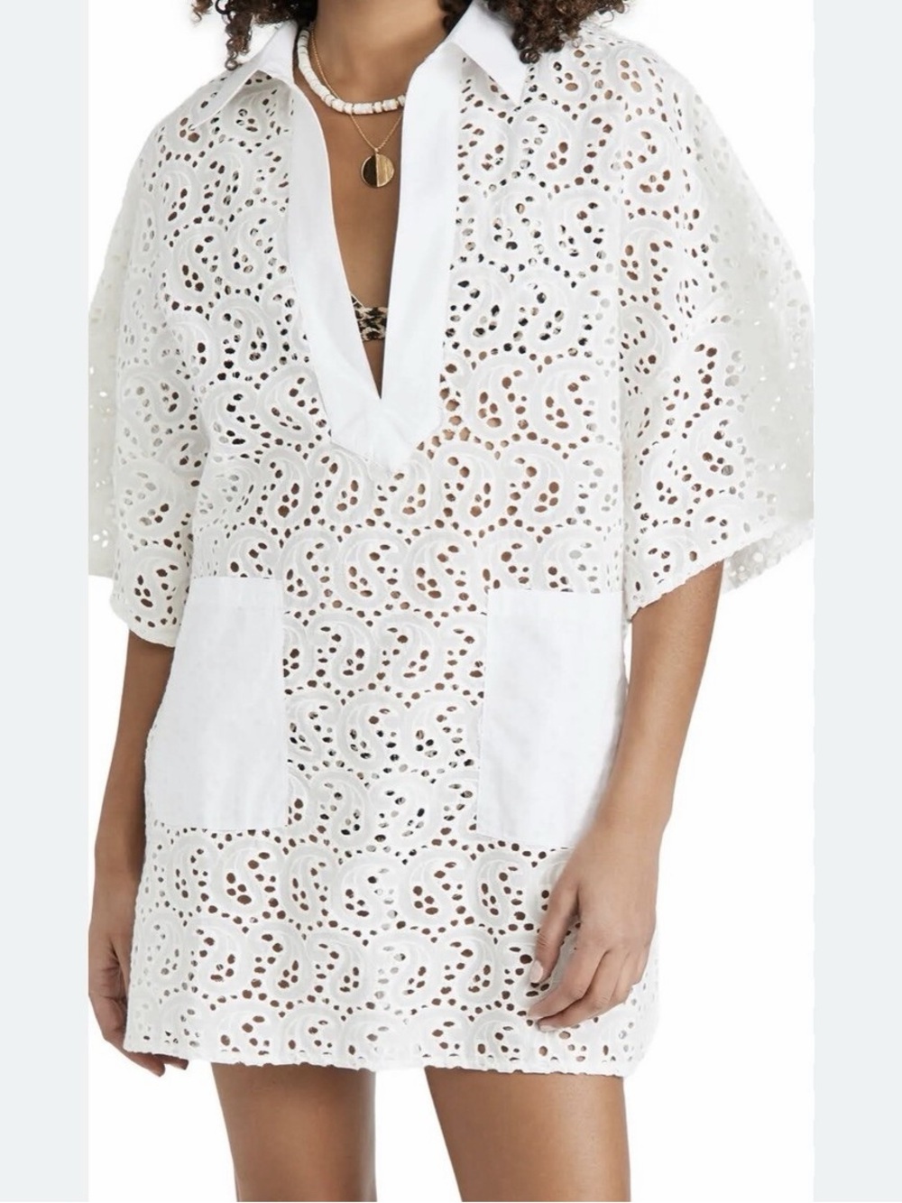 SUNDRESS Lupita Eyelet Swim Coverup bohemian Shopbop beach Dress sz Medium/larg